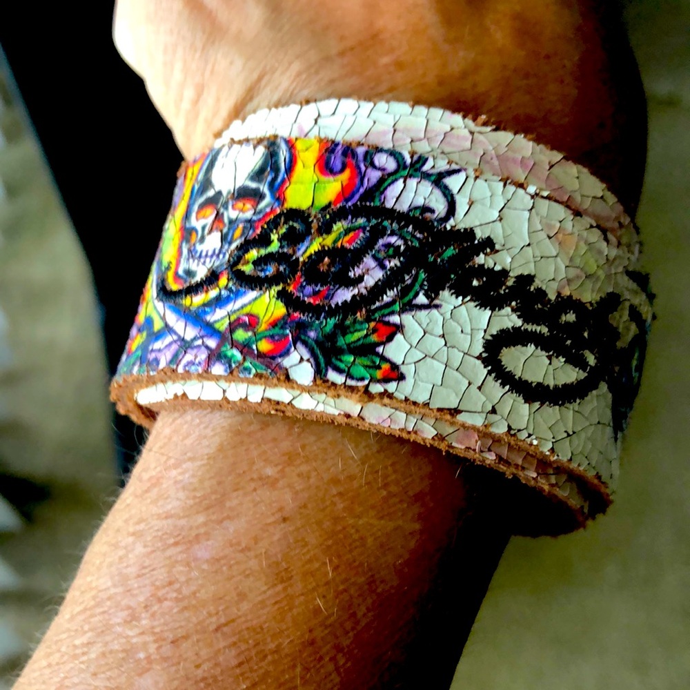 Leather Bracelet wrap around by Ed Hardy